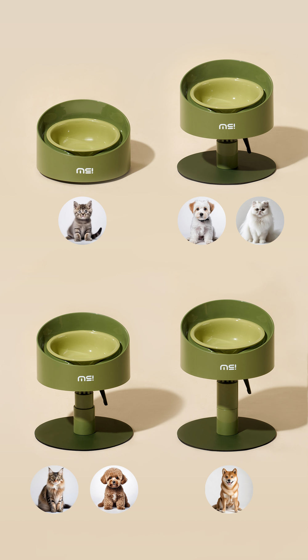 Standen van de ComfortFeed voor katten en kleine honden