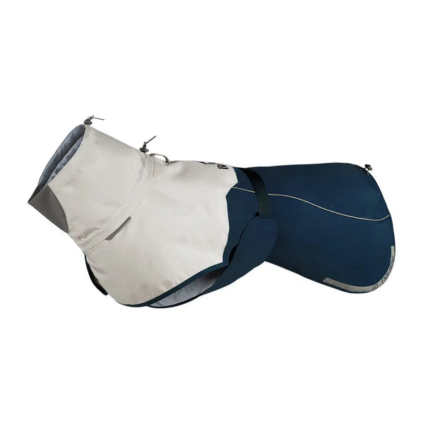Waterdichte BlackDoggie-hondenjas in crème en donkerblauw, maat L