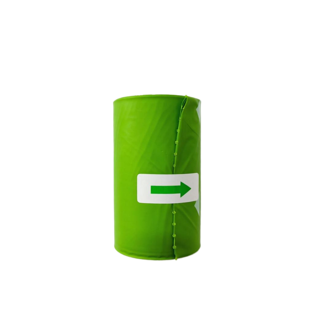Rol groene poepzakjes van opzij