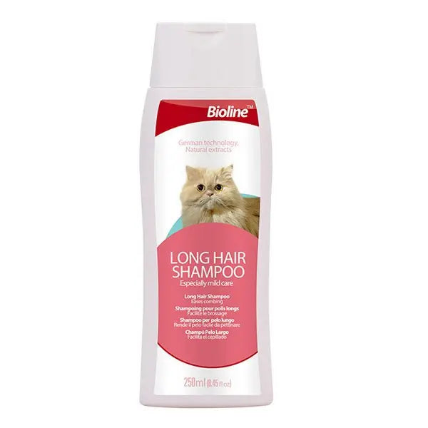 Fles Bioline-shampoo voor langharige katten, 250 ml