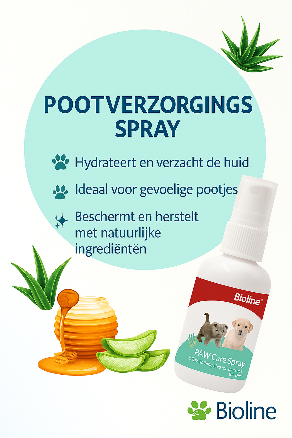 Voetzolenspray met aloë vera en honing ernaast