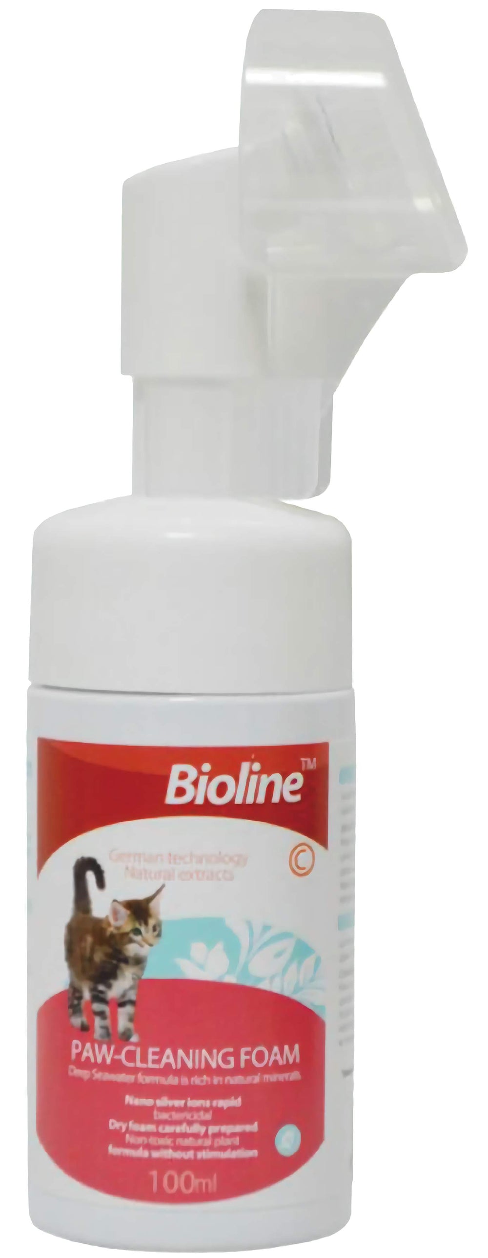 Fles Bioline-reinigingsschuim voor katten, 100 ml