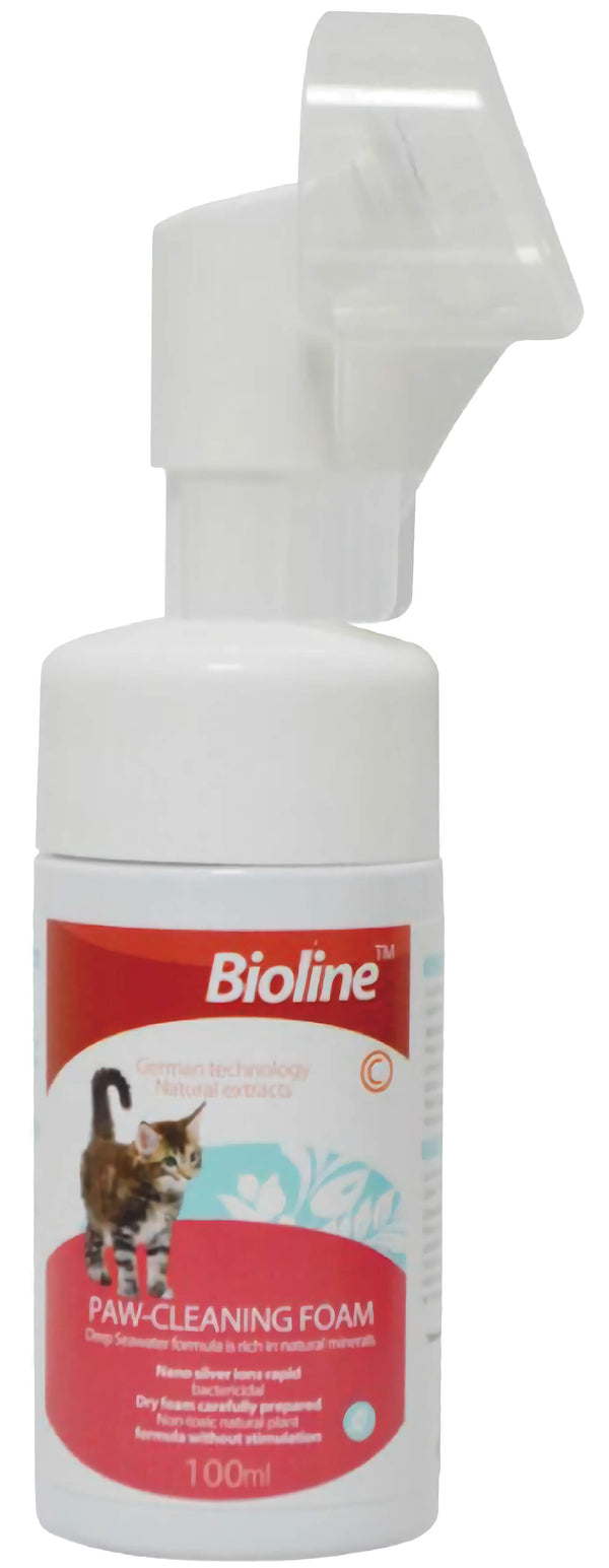 Fles Bioline-reinigingsschuim voor katten, 100 ml