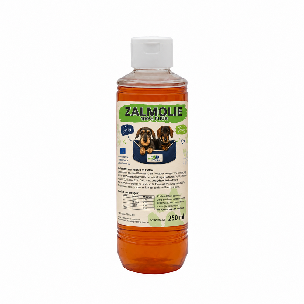 Fles Joey & Rudy zalmolie 100% puur, 250 ml
