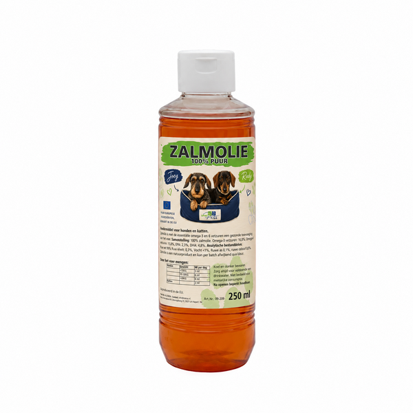 Fles Joey & Rudy zalmolie 100% puur, 250 ml