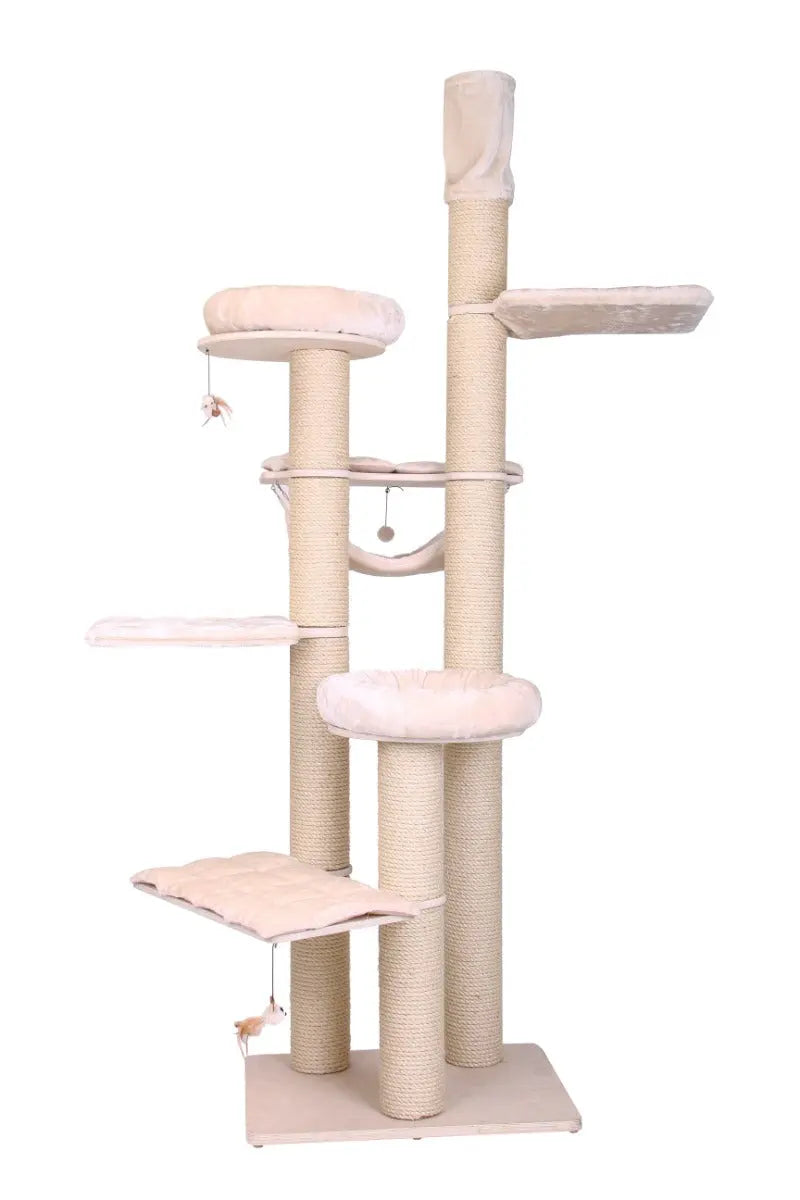 LUXE krabpaal XL in beige en melkwit